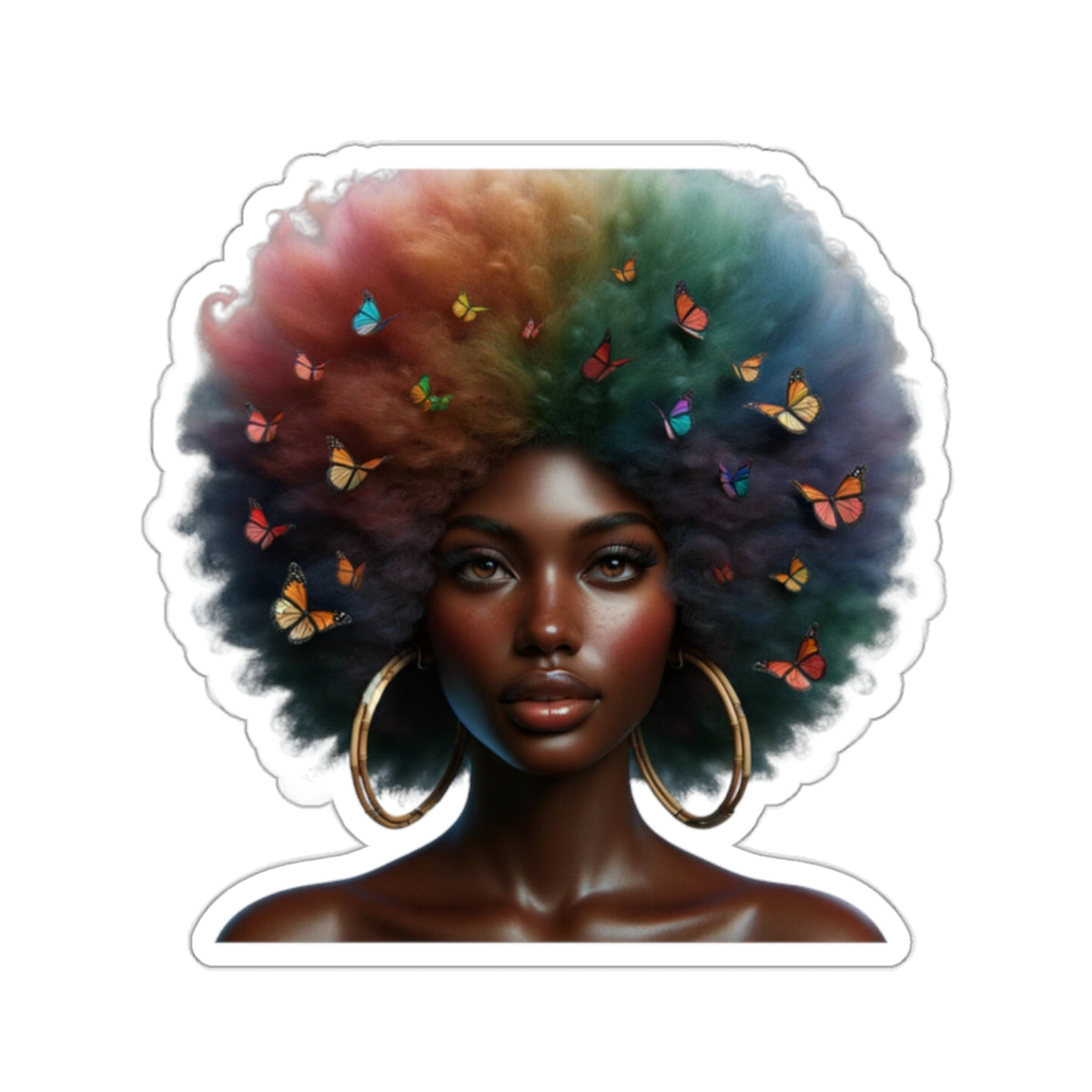 Afro Butterfly Essence Kiss-Cut Stickers