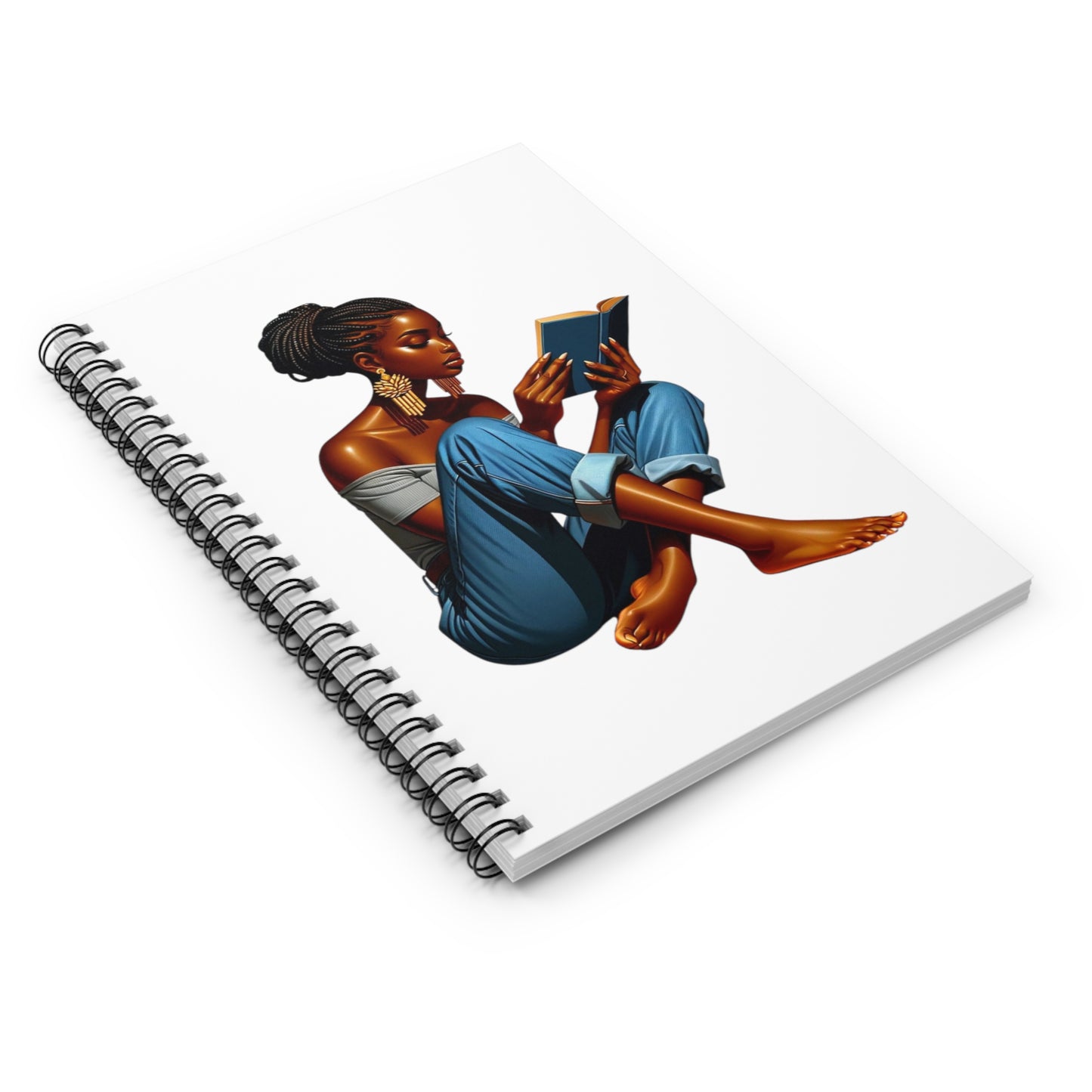 Cute Black Girl Spiral Notebook - Ruled Line