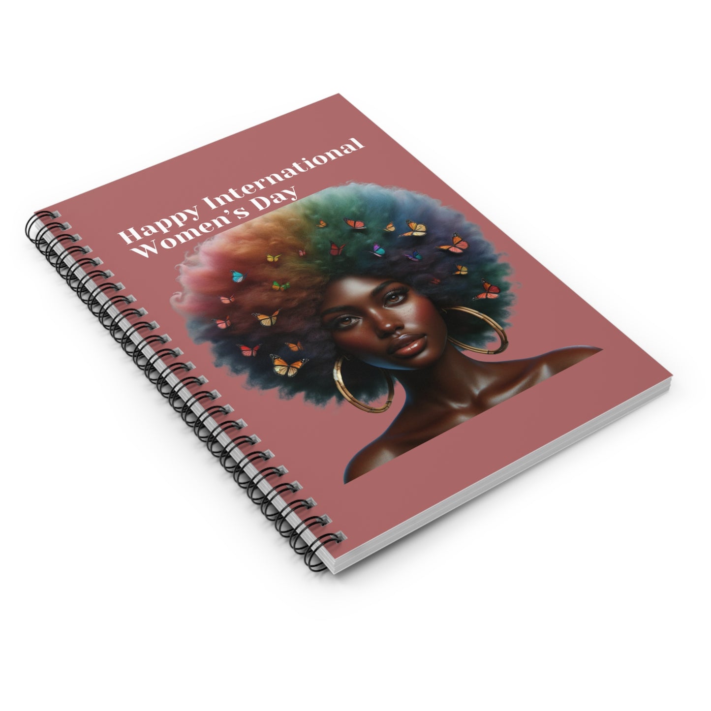 Afro Butterfly Essence Spiral Notebook - Ruled Line