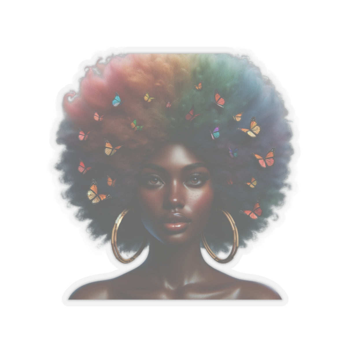 Afro Butterfly Essence Kiss-Cut Stickers