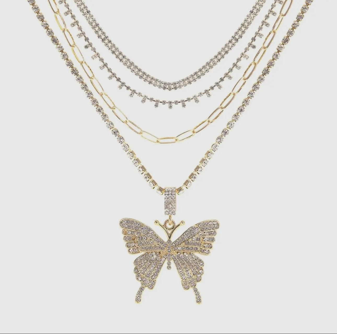 Goldie Butterfly Choker Set