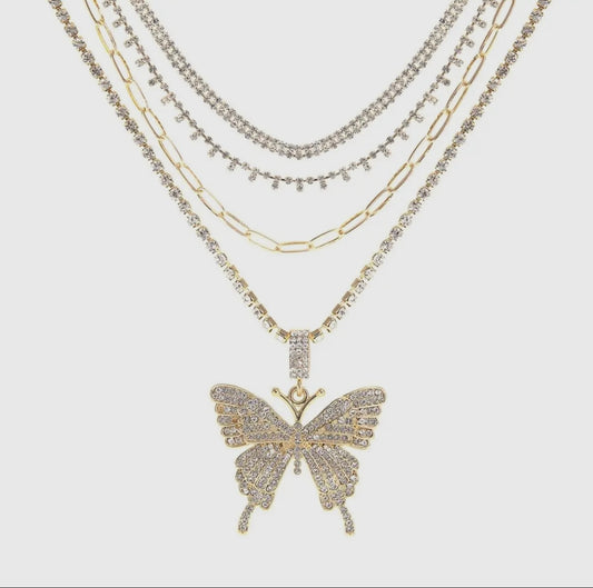 Goldie Butterfly Choker Set