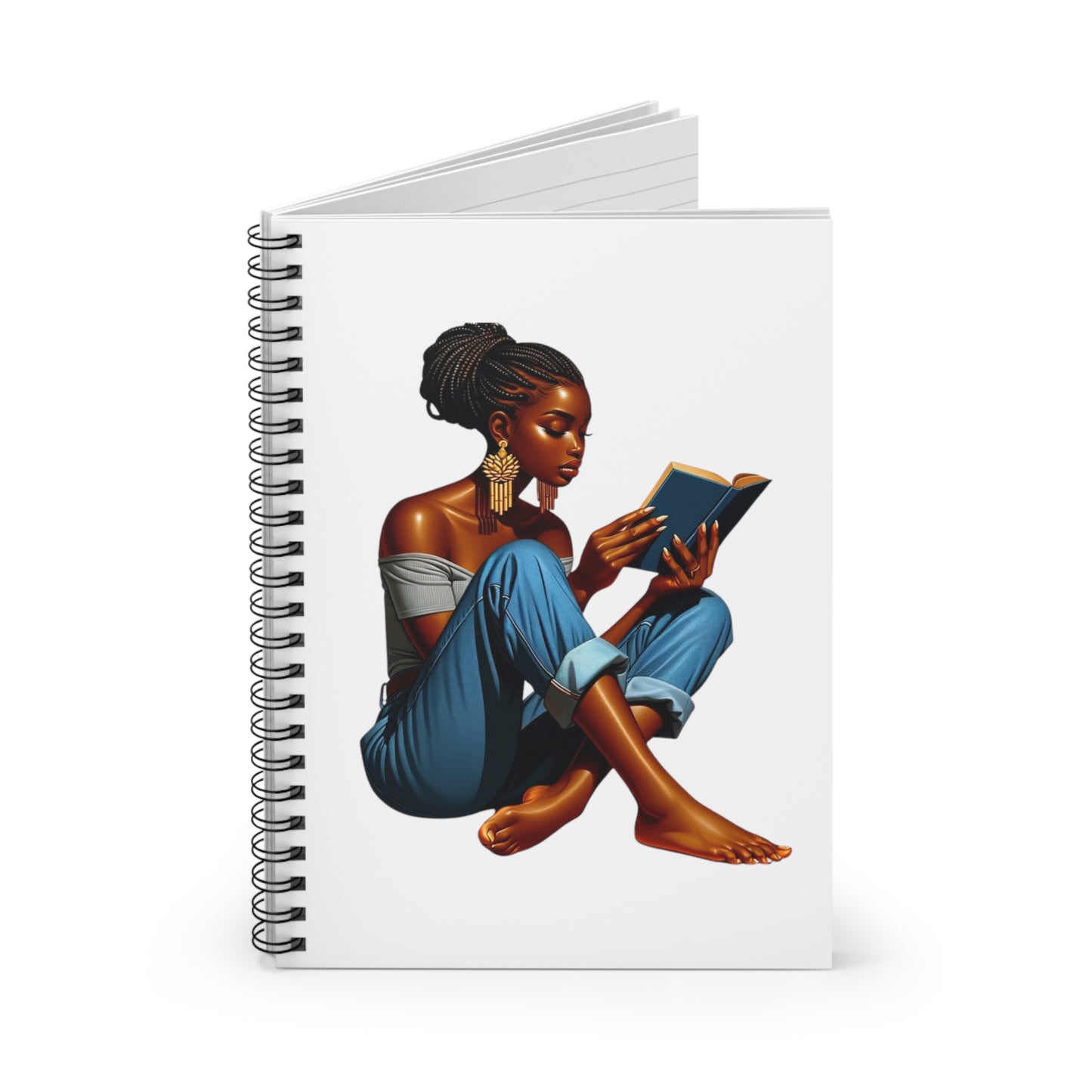 Cute Black Girl Spiral Notebook - Ruled Line