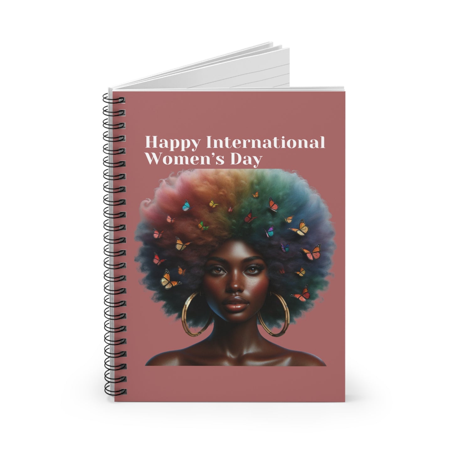 Afro Butterfly Essence Spiral Notebook - Ruled Line