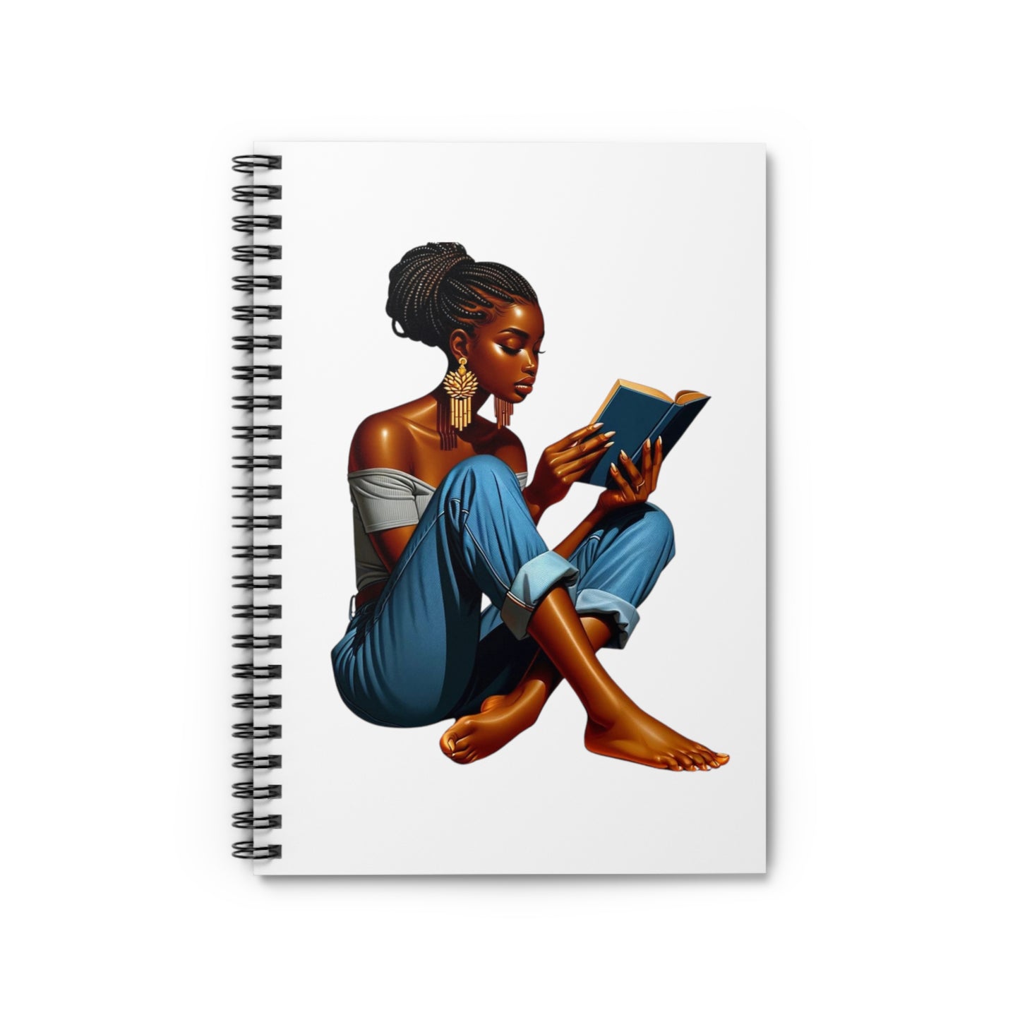 Cute Black Girl Spiral Notebook - Ruled Line