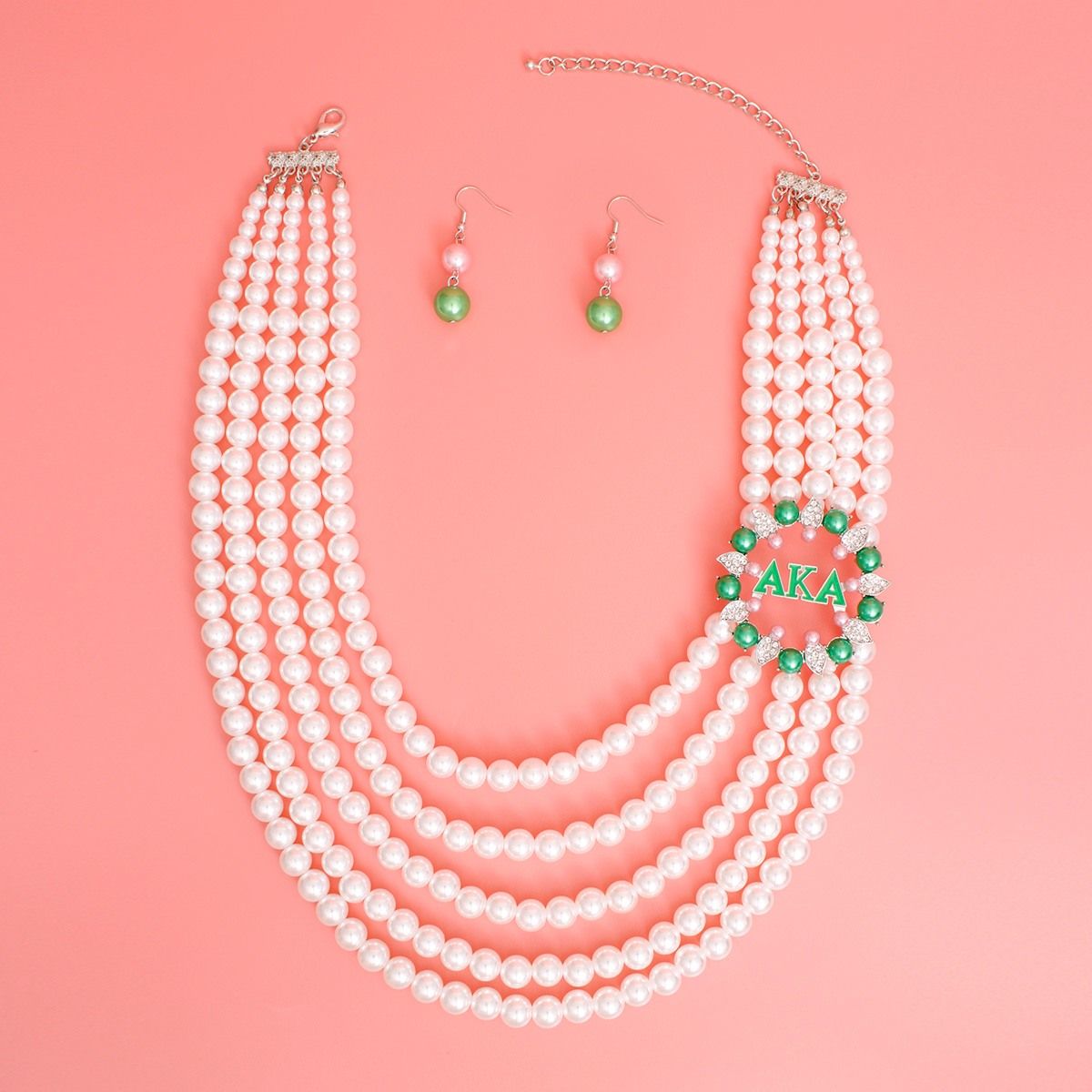 AKA Necklace White Pearl AKA Set