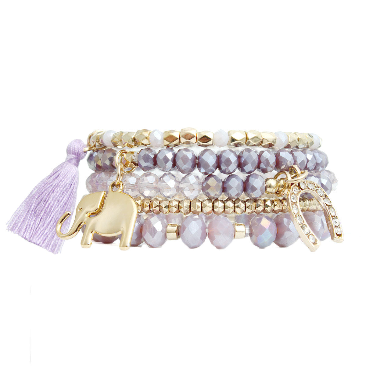 Light Purple Elephant Horseshoe Bracelets